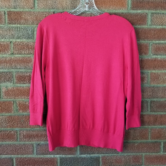 Dressbarn Women's Red Cardigan Sweater, Size Large - Picture 6 of 9